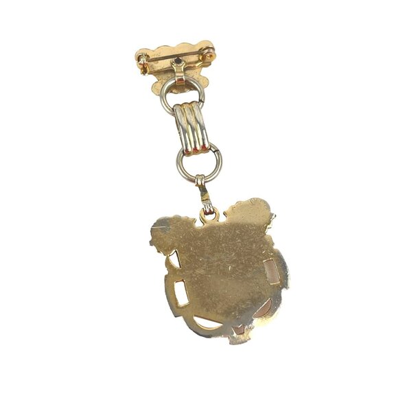 Vintage Via Crucis Via Lucis Red Blue Enamel Gold Tone Catholic Brooch Pin Vinta - Picture 5 of 7